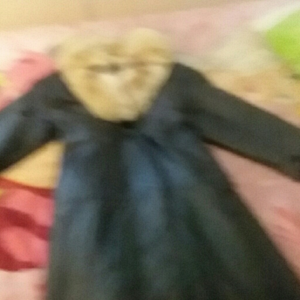Two black long leather coats ,one is a J.Percy for